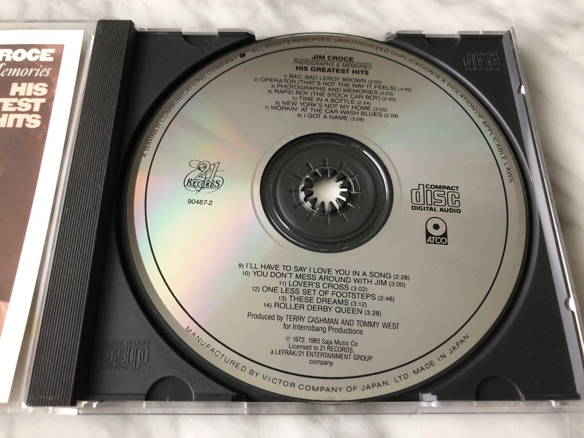 Jim Croce Photographs & Memories His GREATEST HITS CD JAPAN Atco 7