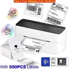 Phomemo 241BT Bluetooth Thermal Shipping Label Printer 4X6 with 500 Fold Labels