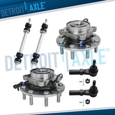 Front Wheel Bearing Hubs Sway Bar Tie Rod for 2007-2010 Silverado Sierra 3500 HD