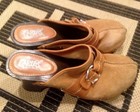 Brown Suede Clogs Shoe Carlos Santana Mule Heel Hippie Boho Chic Butterscotch 7B — photo 3