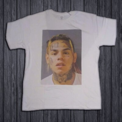Tekashi 6ix9ine T Shirt LARGE Mugshot 69 Hip Hop Rap Rapper Mug