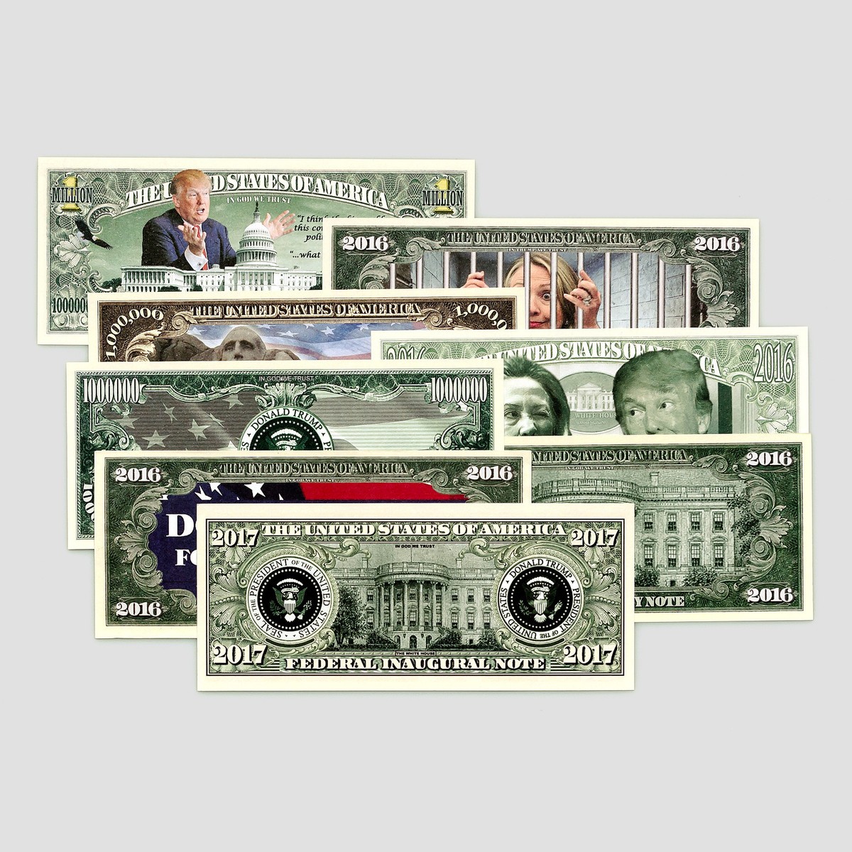 Set of 8 diff. USA fantasy paper money Donald Trump | eBay