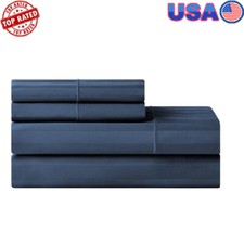 4-Piece 600 Thread Count Stripe Egyptian Cotton Bed Sheet Set Full Deep Pocket