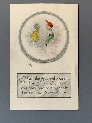 Pleasant Things In Life In The New Year Litho Postcard A1317083015