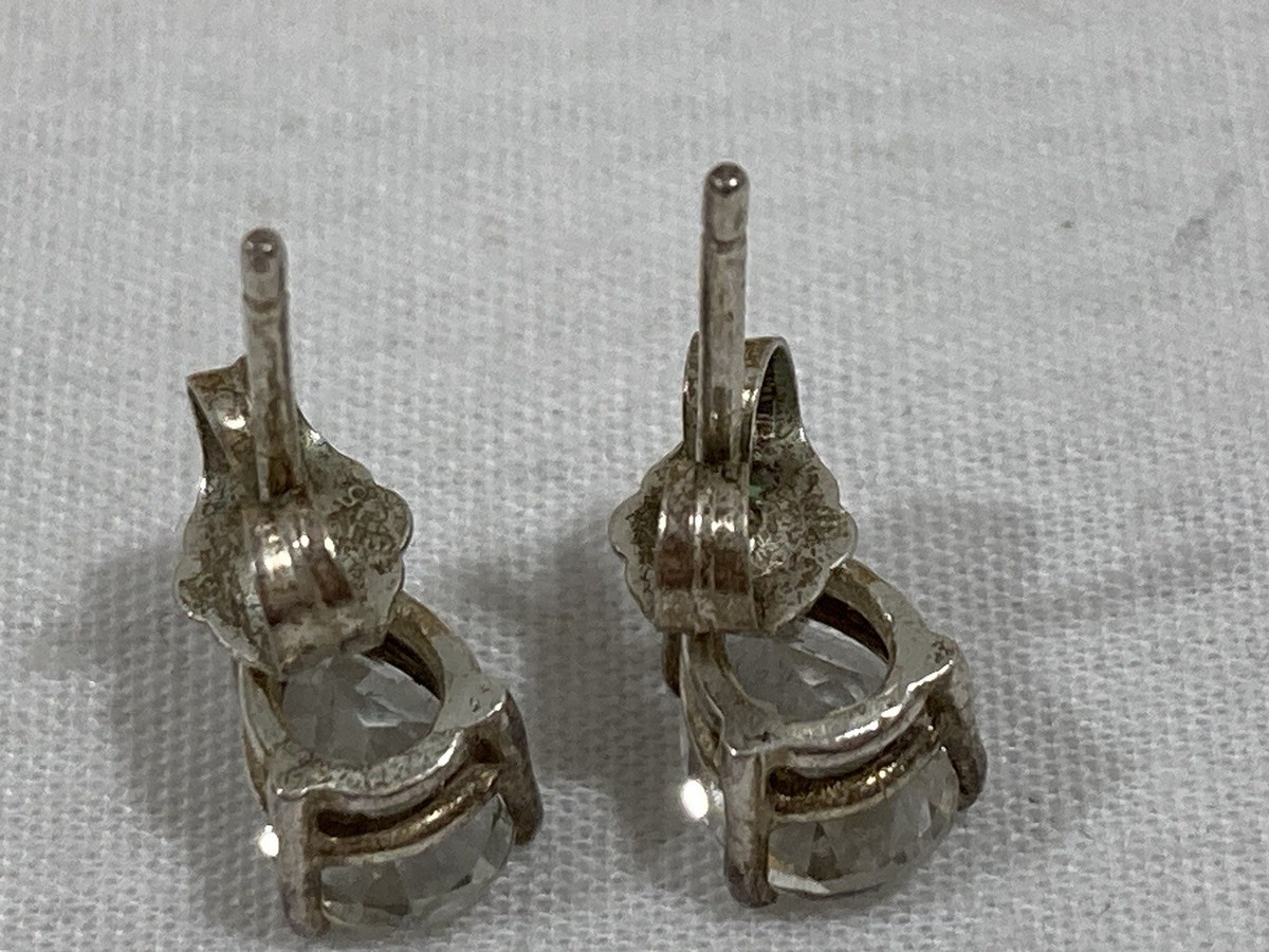 SUCH CZ 925 Sterling Silver White/Clear CUBIC ZIRCONIA STUD