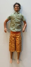 Vintage Ken Doll Surfer Clothes Brown Hair Blue Eyes Twist Waist Click Knee 1968
