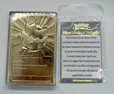 Pokemon TOGEPI 23K Gold Plated Trading Card 1999 Burger King Toy (With  Ball/Box) | eBay