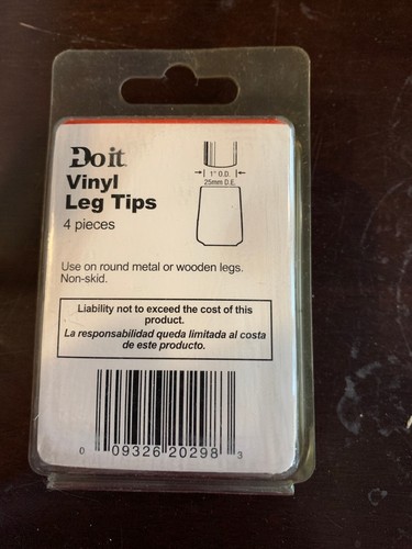VINYL LEG TIPS 4-pack 7/8" or 1" white or black - for all floors NEW Do It Best - Picture 5 of 8