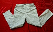 NWOT "346" Brooks Brothers White w/Blue Print Natalie Fit Cotton Pants size 10