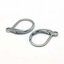 100 Leverback Ear Wires Silver Stainless Steel Earring Findings Lever Earrings