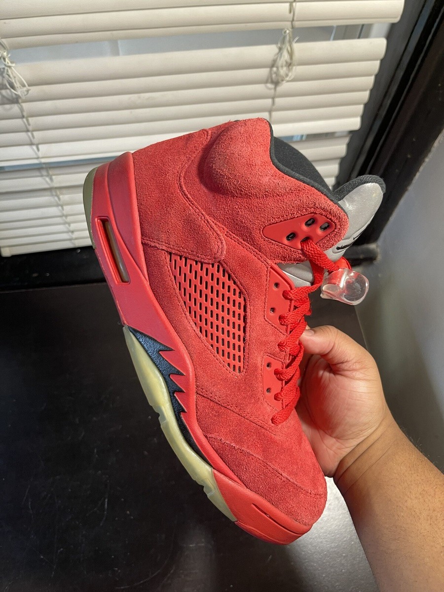 Air Jordan 5 Retro Red Suede Size 10.5 Good Condition 886060354716