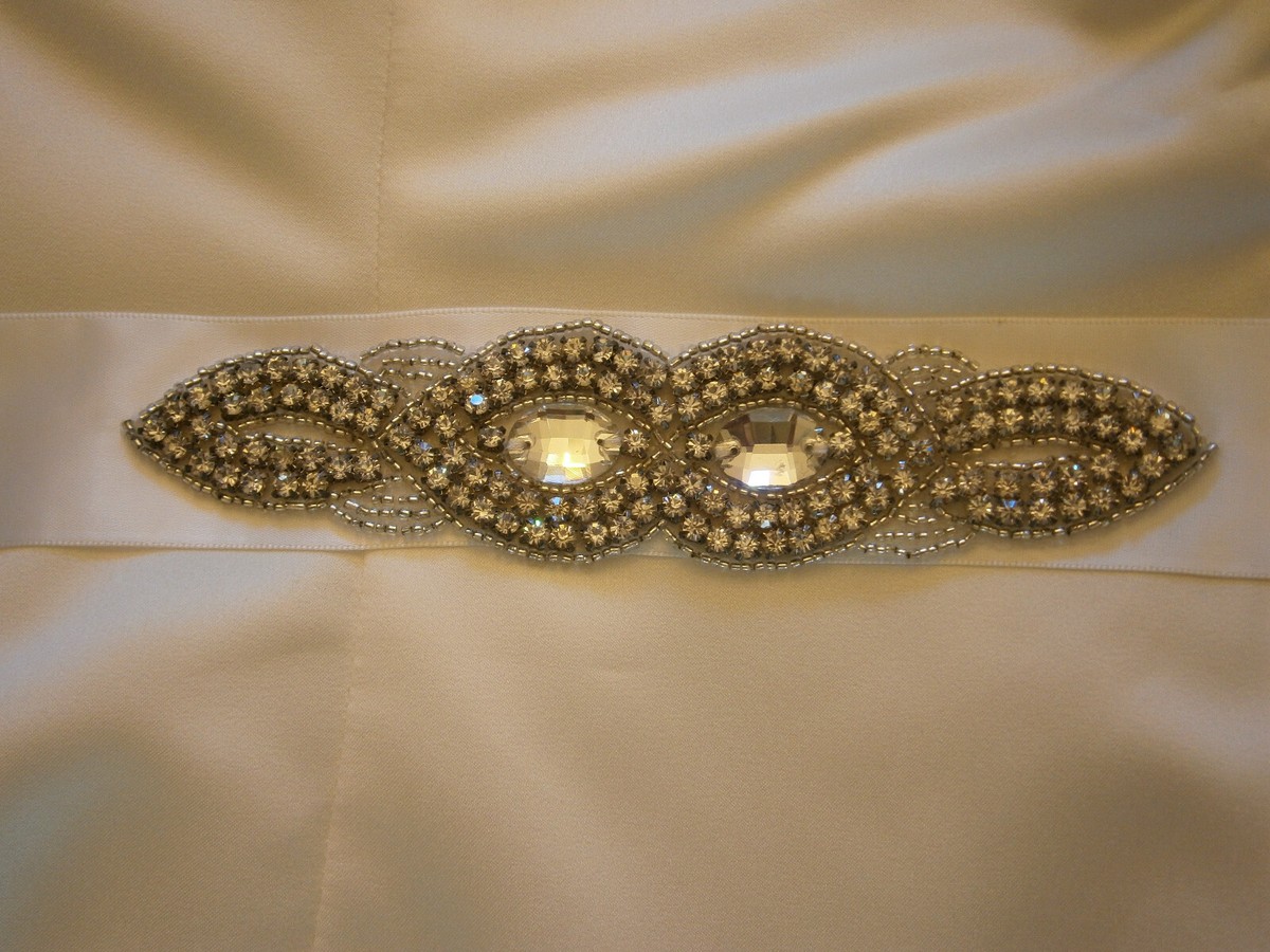Kleinfeld bridal sash Kleinfeld bridal wedding dress sash belt Champagne Swarovski  main image 4