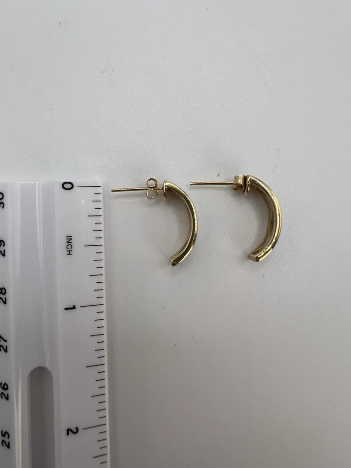 14K黄金泰国蛋白石镶嵌耳环环状设计标记NF 14K精美珠宝首饰 — 第 3/4 张图片