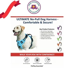 Reflective No-Pull Dog Harness Vest Easy Walk Training Handle Control All Sizes