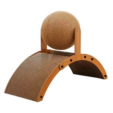 Cat Scratching Post With Woven Sisal Base Ball Toy For Cat Playing 35x26x15cm