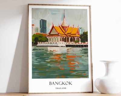 1_Bangkok Poster, Thailand Poster, Reiseposter, Stadtposter, asiatische Deko, Süd