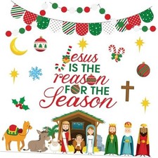 Christmas Nativity Bulletin Board Set Jesus is the Reason for the Season