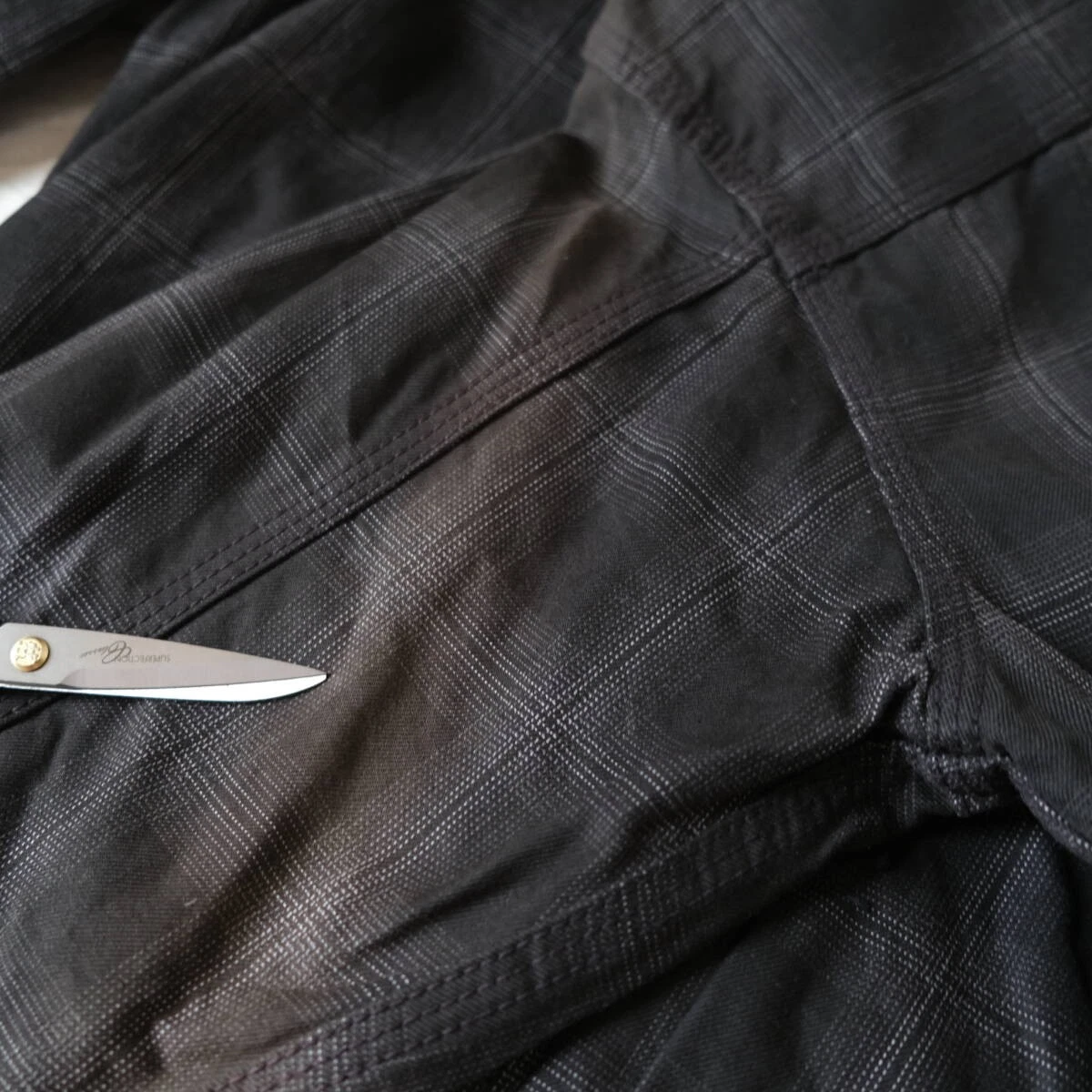EVISU YAMANE 1ST Type Shadow Check Tracker Jacket Size 38 M Black Made in Japan - product detail image 9