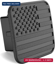 eVerHitch USA 2 Inch Tow Hitch Cover Plug - Heavy Duty Black Flag Hitch Receiver
