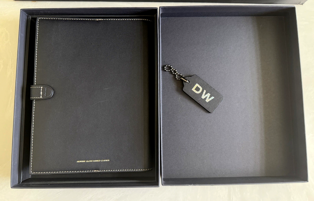 NEW COACH REXY BLACK/BRASS TURNLOCK NOTEBOOK WITH LINED PAPER
