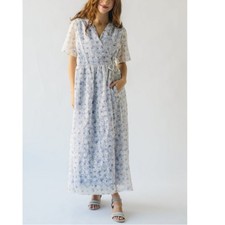 Things Between Womens Cottagecore Resortwear Occasion Floral Wrap Maxi Dress L