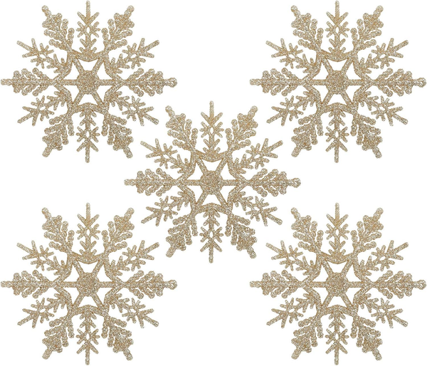 24 X Schneeflocken Weihnachten Deko FüR Weihnachtsbaum Glitzer Weihnachtsbaumsch-image