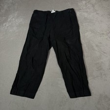 J. Jill Pants Womens Medium Black Love Linen Pull On Pockets Coastal Minimalist