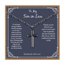 Son in Law Gifts - Gifts for Son in Law Cross Necklaces, Fathers Day Birthday...