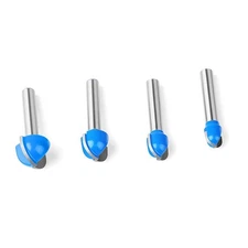 4PCS 1/4 Inch Shank Carbide Round Nose Router Bit Cutting Woodworking Tool