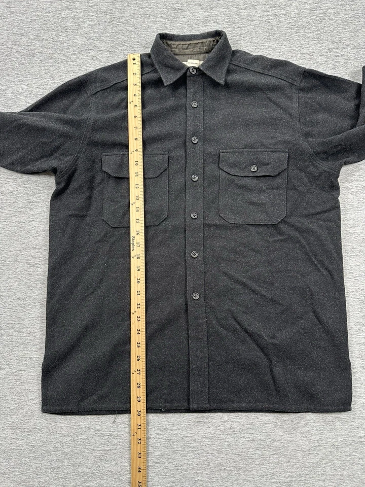 Camisa Banana Republic Para Hombres Pequeña Gris Mezcla de Lana Sobrecamisa De Colección Hecha en Portugal Foto 4 de 4