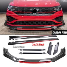 Carbon Fiber Front Lip Chin Bumper Rear Lip Side Skirt Body Kit For Vw Jetta