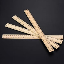 Wooden Ruler 15cm/30cm Student School Office Measuring Ruler Dual Scale Inches