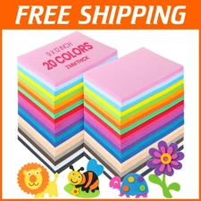 100 Pack 2mm Thick EVA Foam Sheets - 20 Colors