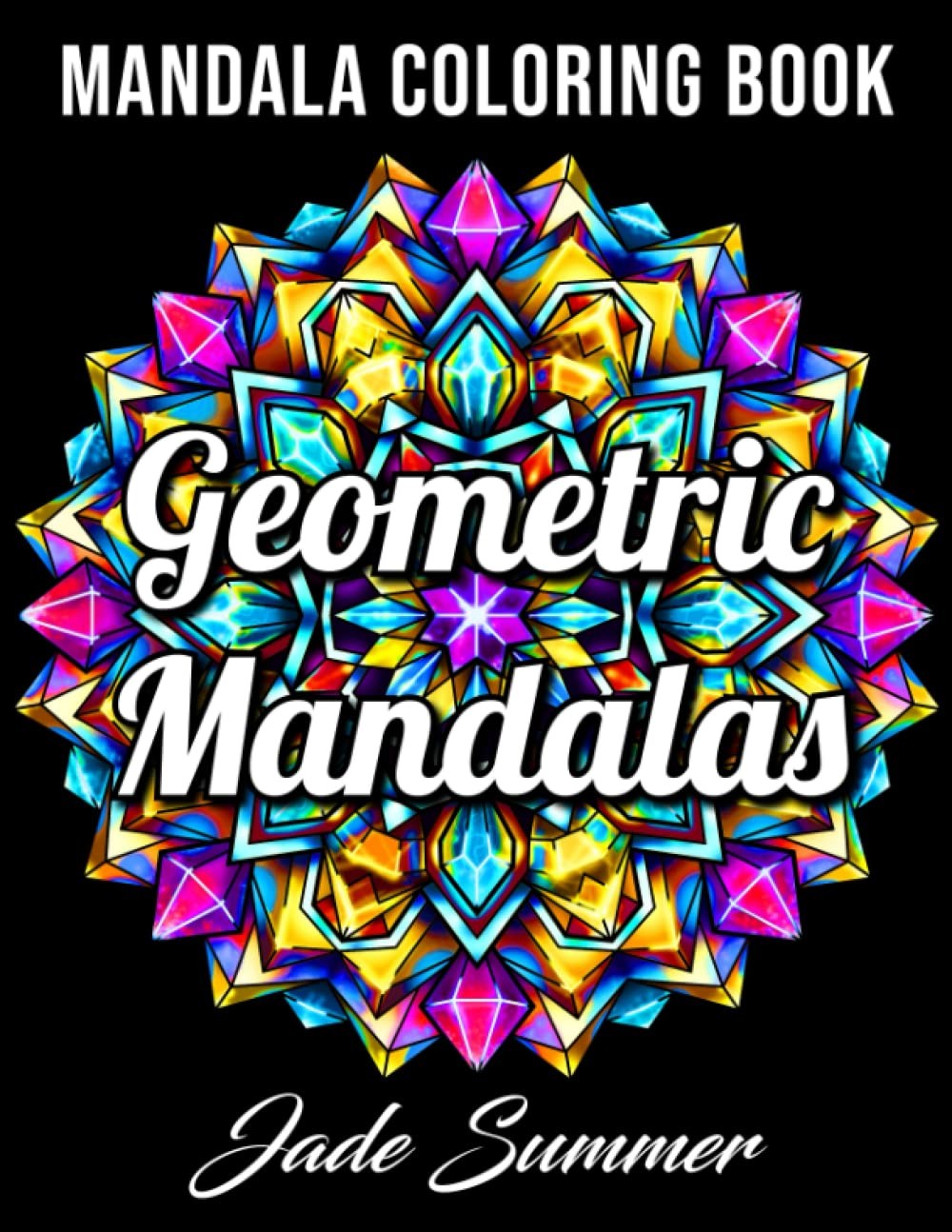 Geometric Mandalas Jade Summer Adult Colouring Book Paperback Stress Relief - Image 3