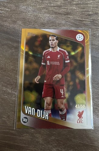 2025-26 Topps Uefa Club Competitions - Virgil Van Dijk #79 Gold Raindrops /50
