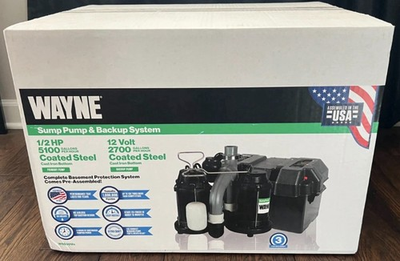 #ad Wayne WSS30VN Sump Pump amp; Backup System 1 2 HP 50004 WYN1 Brand New $420.00