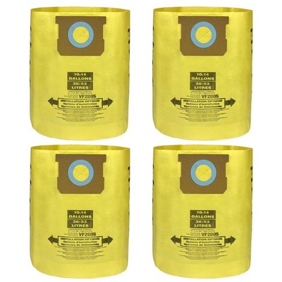 4 Pack Type I 90672 Vacuum Filter Bags Compatible with Shop-Vac 10-14 Gallon Vac