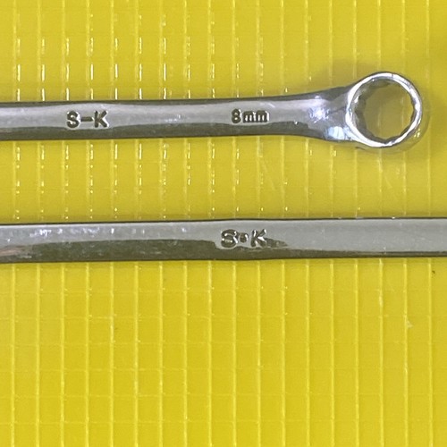 2 SK Tools (88508 8mm Long) & (88308 Short) Both 12pt SuperKrome Combo Wrenches - Bild 9 von 13