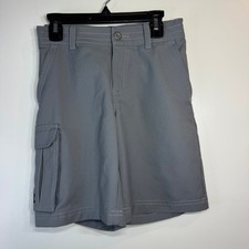 Under Armour Golf Shorts Boys SM Loose Gray Chino Style Flat Front Lightweight