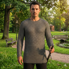 Medieval Chainmail Armor Shirt   9mm Riveted Rings  LARP  Reenactment Gear