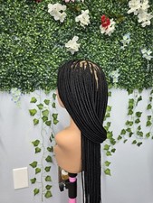 360 Full Lace Braided Wig Double Full Knotless Braids, 32-inch Glueless Wigs
