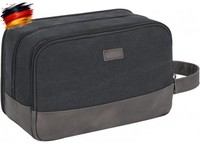 Kulturtasche FüR Herren, Reise-Kulturtasche, Canvas, Wasserabweisende, Schwarz