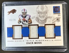 2020 Panini Encased Zack Moss Rookie Triple RC Jersey Memorabilia #/75 Bills