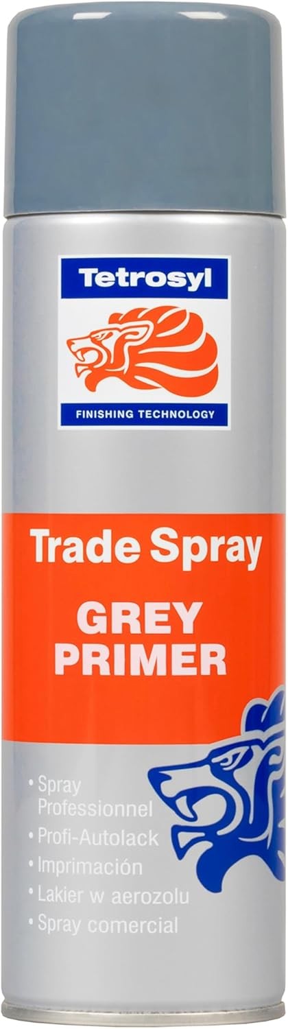Tetrosyl Trade Spray Paint Primer, Grey, 500 ml