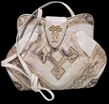 NEW 1980s SHARIF STUNNING Leather Snakeskin Shoulder Bag