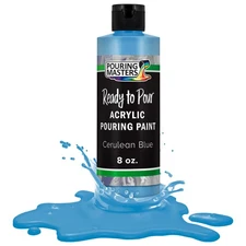 Pouring Masters Cerulean Blue 8-Ounce Bottle Water-Based Acrylic Pouring Paint