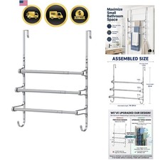 Over The Door Towel Rack, Over Door Towel Rack for Bathroom Door, Triple Towe...