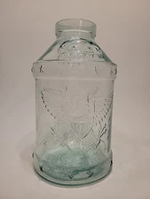 American Libby Bicentennial Eagle 5 Gallon Milk Glass Jug Bottle 1776 Blue Stars