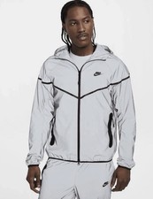 Nike Tech Woven Flash Reflective Silver Black Jacket FZ7585-035 Men's Sizes