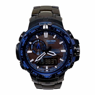 Casio Pro Trek PRW-6000SYT Titanium Men's Watch Black Blue Used Japan